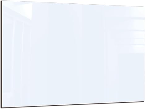 DAIFURONGE Tempered Glass Backsplash for Kitchen,White,30"x20" | Easy to Clean, Kitchen Wall Decorative