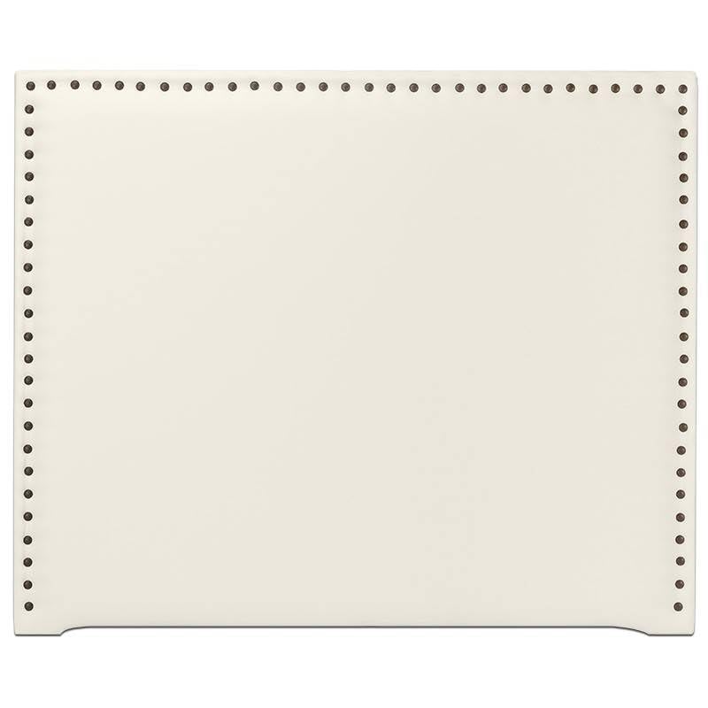 Ventadecolchones - Cabecero de Cama Tapizado en Polipiel Blanco Roto Modelo de Tachuelas. Acolchado 8 cm Grosor. Medida 151 x 125 cm para Cama de 135 ó 150 cm