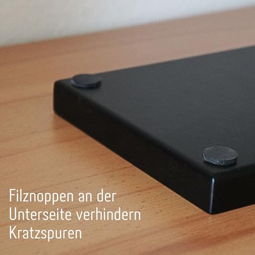 Edelstahl Dekotablett schwarz | Ablageschale für Küche und Bad, rechteckig | Deko Tablett schwarz matt | Bad Organizer, auch als Schmuckschale geeignet | Badezimmer Deko