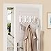pickpiff Adhesive Wall Coat Hooks - Heavy Duty Stick-On Door Hanger, Metal Hook for Hanging Towel,Purse, Robe, Backpack, Jacket, Clothes - for Bathroom,Dorm, Closet, Kitchen - White, 4 Pack