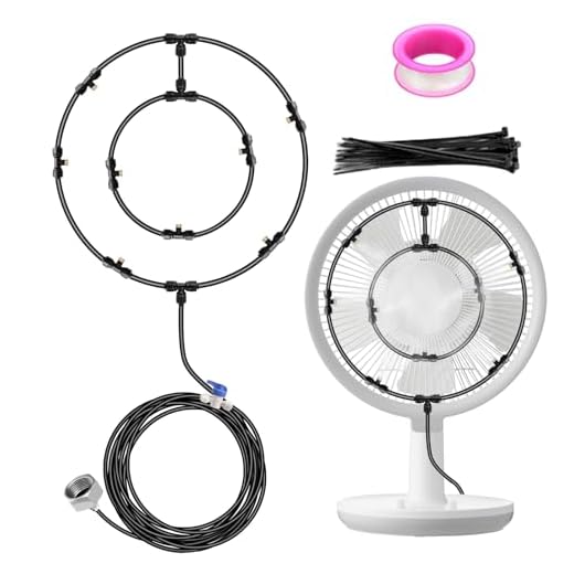 Fan Mister Kit, Kit De Humidificación Para Ventiladores De Exterior, Nebulizador Portátil Exterior, Ventilador Nebulizador De Agua Terraza Con 6 Boquillas Extraíbles, Refrigeración Por Agua Ne