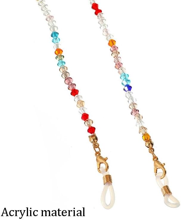 Glasses Retainer Polygonal Colored Bead Eyeglass Chain Hanging Neck Rope Sunglasses Accessories