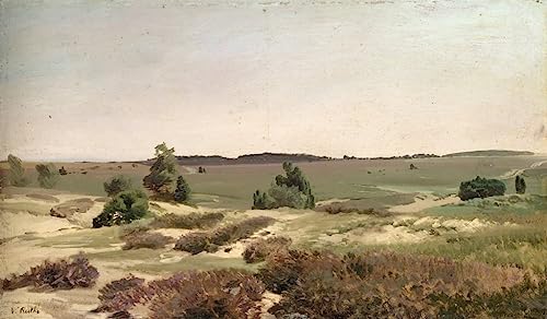 Impression d'affiche sur toile la lande près de Wilsede par Valentine Ruths en format 60x90cm
