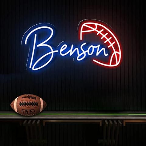 ANSKENO Football Neon Sign Customizable, Custom Neon Signs for Sport Fans, Personalized Led Neon Light Sign for Bedroom Party Gaming Room Home Decor Cover