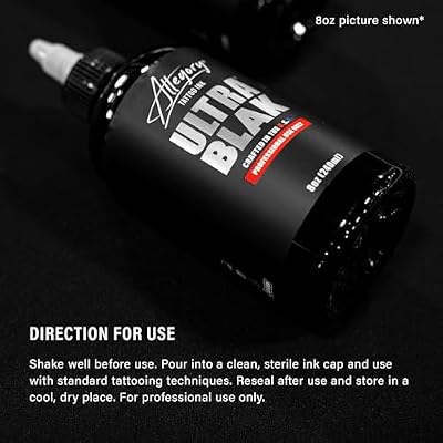 Allegory Tattoo Ink Ultra Blak, Premium Black Tattoo Ink, Perfect for Lining and Shading, Smooth, Consistent Pigment, Vegan Friendly Tattoo Color, Organic Ink, Crafted in the USA (2 oz)