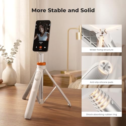 Image of K&F CONCEPT 63'' Magnetic Selfie Stick Tripod | Lightweight Cellphone Stand with Remote, Compatible with iPhone 17 Pro Max /16 /15 /14 /13 /12 Series and All Phones, MS19