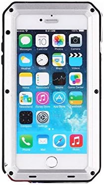 iPhone 6 Case,iPhone 6s Case Amever Aluminum Metal Case with Silicone - Water Resistant Shockproof Heavy Duty Tempered Glass Screen Protector - Dual Layer Protective Case for iPhone 6 4.7 Inch