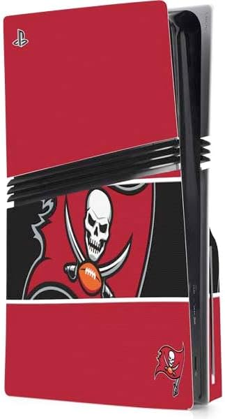 Skinit Decal Gaming Skin Compatible with PS5 Pro Disk Console - Officially Licensed NFL Tampa Bay Buccaneers Large Logo Design