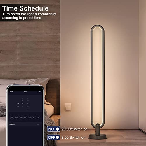 RGBW Lampadaire LED, ERAY Smart WiFi Lampadaire sur Pied Lampe d'Ambiance Multicolore Dimmable avec Télécommande et APP, Musique Sync, Lampe Moderne Decoration Intérieur, Salon, Chambre, Salle de Jeux - Image 6