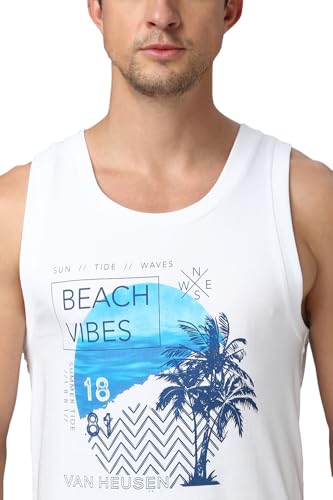 Image of Van Heusen Men's Cotton Regular Fit Sport Graphic Print Vest - Super Soft, Sleeveless,