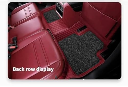 Image of MINANSH 9D Car Floor Mats Compatible with Mercedes EQE, Cherry