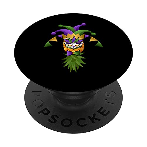 Upside Down Pineapple Mask Mardi Gras Funny Festival Costume PopSockets PopGrip Intercambiable
