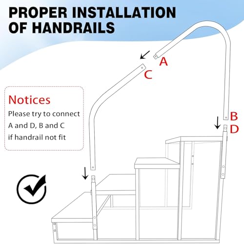 Escalera para Piscina Elevada 4 Peldaños Negra miniatura 6