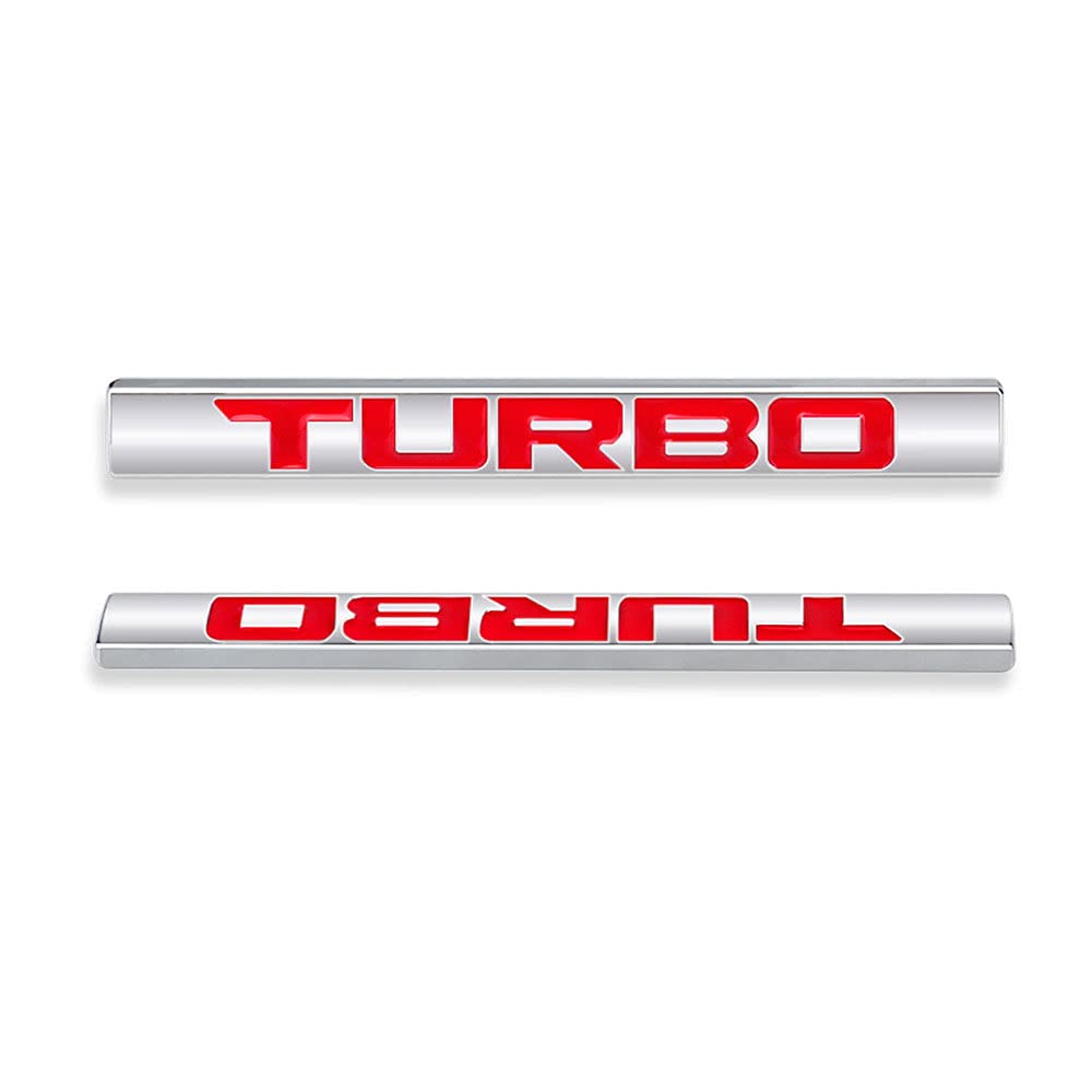 2Pcs 4 5 Length 3D Metal Turbo Car Truck Door Body Side Fender Rear Trunk Adhesive Emblem Badge