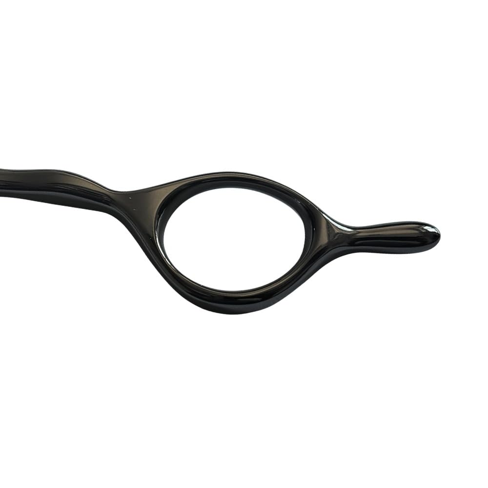 Rasoio Sfilzino FOCUS Professionale in Titanio Nero, Texturizzante per Parrucchieri e Barbieri, Design Ergonomico anche per taglio Extension