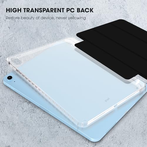 Image of GRIPP Ultra Transparent PC Back Case for iPad 10.9 inch (10th Generation, 2022), iPad 11 inch (A16, 2025), Trifold Stand, Pencil Holder, Auto Sleep /Wake - Black