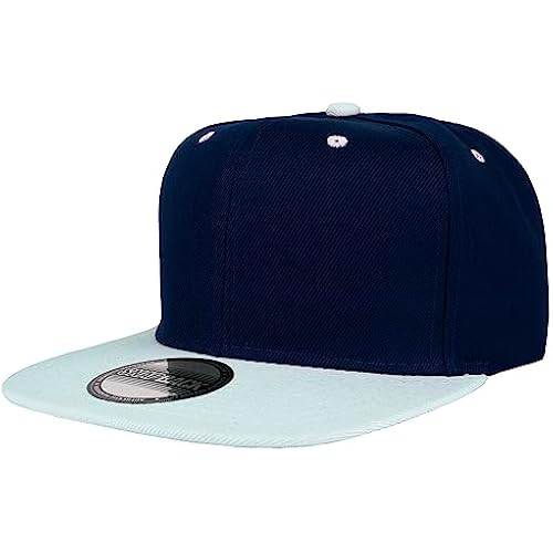 Gelante Snapback Hats for Men - Flat Bill Brim Baseball Cap Hat - Plain Blank Adjustable