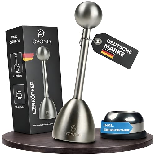 OVONO Premium Eierköpfer aus hochwertigem Edelstahl Eieröffner - Eierschneider extra Eierstecher Eipicker aus Edelstahl lustiges Geschenk (Eierköpfer)