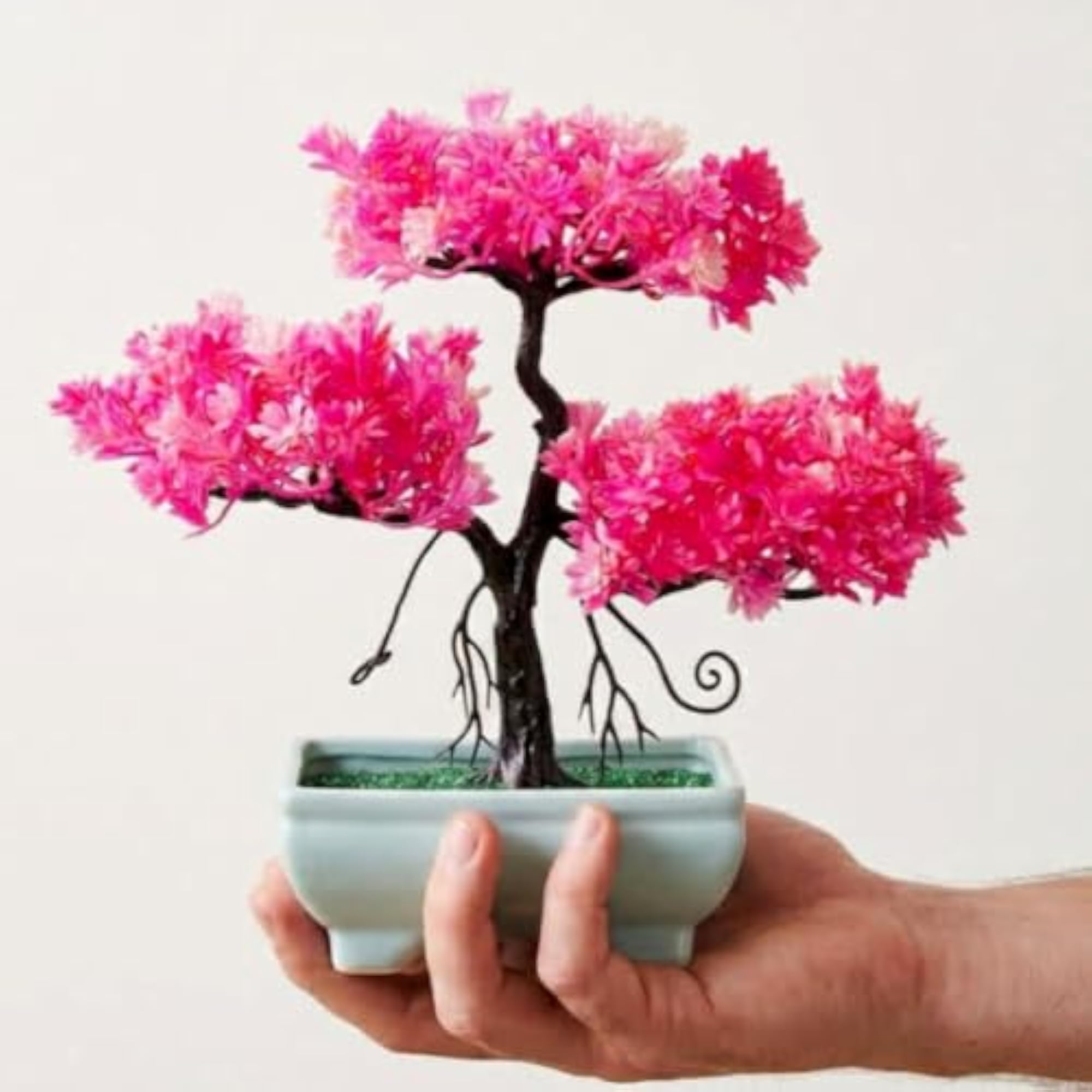 Combo Artificial Plants for Home Decor Pink Flower 28 cm Tree