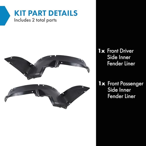 Image of TRQ Front Inner Fender Liner Set Compatible with 2003-2007 Saturn Ion GM1248134 GM1249134