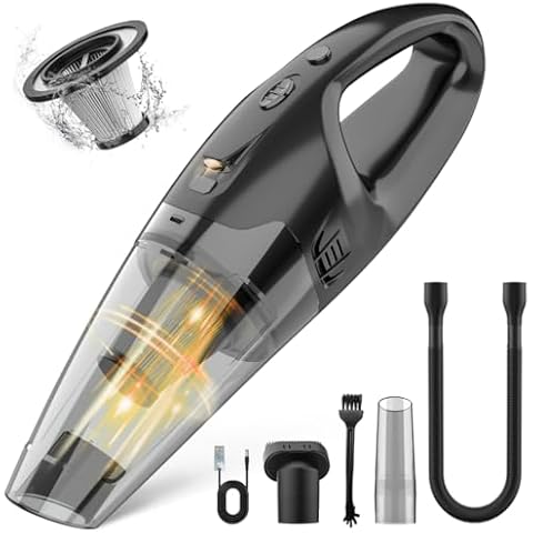 BSRCO Handheld Vacuum Cordless Rechargeable, Dust Busters Cordless Rechargeable with LED, USB Charge, 1.65LBs Hand Vacuum Cordless, Hand Vacuums for Car/Home/Pet Cover