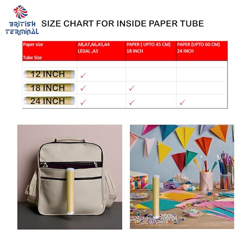 Image of Cardboard Mailing Tubes with Caps,rolled Art craft work Storage,protection,Shipping documents,maps,drawings,paintings,posters,packing,paper tube (Length: 18 inches (45 CM), 5 PCS)