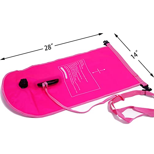 NuCamper Swim Buoy para nadadores en aguas abiertas con cinturón ajustable, bolsa seca impermeable, burbuja de natación para seguridad, entrenamiento de snorkel, kayak, buceo, navegación, gran capacidad 28L miniatura 5