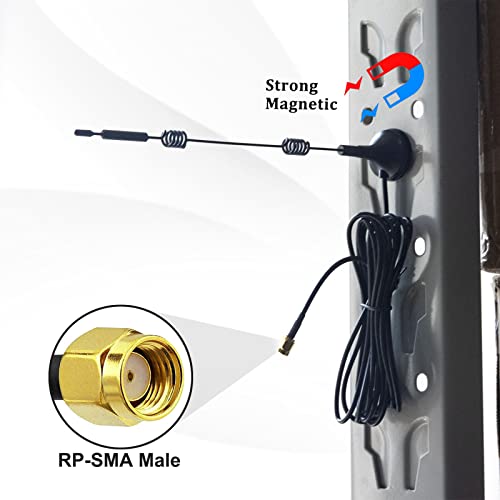 Dual Band Wifi Antenna 2.4Ghz 5Ghz 5.8Ghz 9Dbi Magnetic Base Mimo Dual-Band Router Antenna Rp Sma Male Antenna For Wifi Router Wireless Router Gateway Network Card Usb Security Ip Camera Pack Of 2 #TOP5