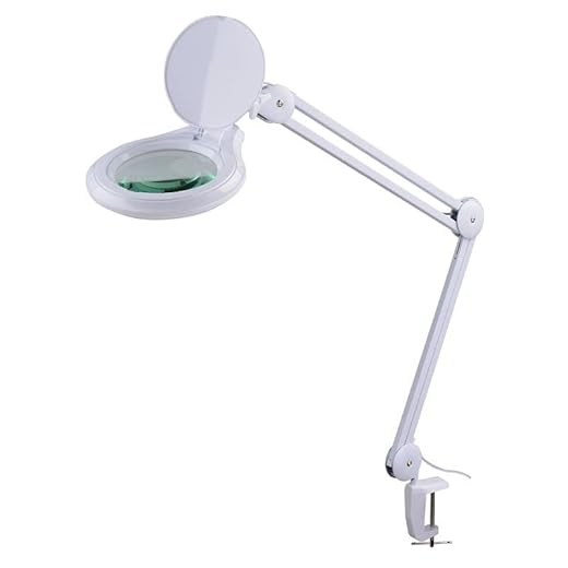 SEMPLIX LED Lupen-Tischleuchte 3D weiß (Linse 127 mm/dimmbar/Tischklemme)