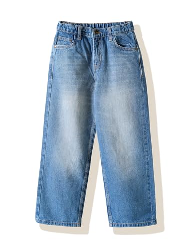 Image of Amazon Brand - Symbol Girls Cotton Wide Leg Fit Jeans | Casual Denim | Age 6-14 Years