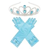 [IPENNYE] サテン 手袋 蝶結び プリンセス手袋 ロンググローブ 雪の女王ドレスアップ ティアラ キッズ 子供用 王冠 髪飾り キラキラ カチューシャ 女の子 ヘアアクセサリー 誕生日 結婚式 写真摄影 発表会 子供の日 誕生日 クリスマス プレゼント