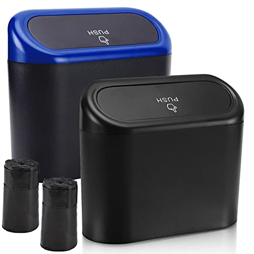 Image of Accmor Car Trash Can with Lid, Vehicle Trash Bin Car Dustbin Garbage Organizer Holder, 2 Pack Portable Hanging Mini Wastebasket Bin Trash Container for Auto Cars, Home, Office