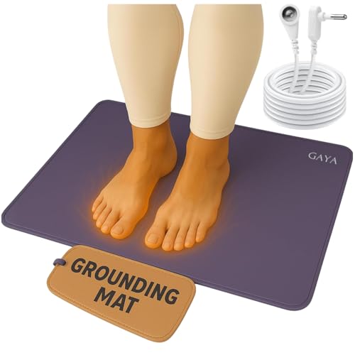 Grounding Mat for Feet, Sleep Improvement, Back Pain Relief, Muscle Relaxation & Stress, Earthing Pads for Bed, Ground for Desk, Earth Mats, Bedding Pad (24''X16'')