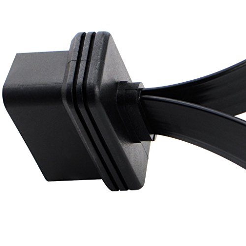 Ikkegol Ultra Low Profile Straight 16 Pin Obd2 Obdii Splitter Extension Cable Male To Dual Female Y Cable 30Cm/12 (Straight Port) #TOP4