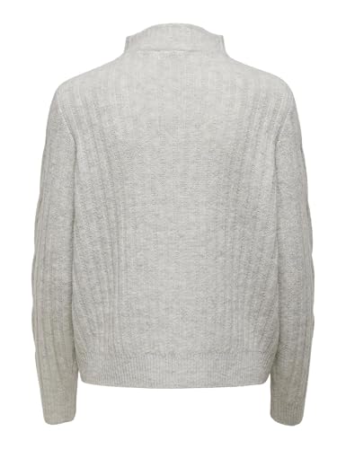 JdY Damen Jdyandrea L/S Zip Cable KNT Strickpullover, Super Light Grey Melange, L EU – Ansicht 3