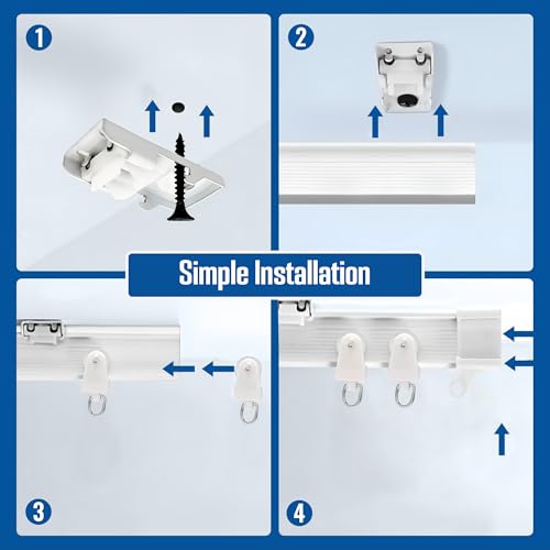 UrbanRed Plastic Iron (5 Metres)-Ceiling Track Ceiling Mount For Curtain Rail With Track Curtain System-Bunk Bed Curtains Rv Curtain Track-Bendable Ceiling Track-Ceiling Track For Curtain