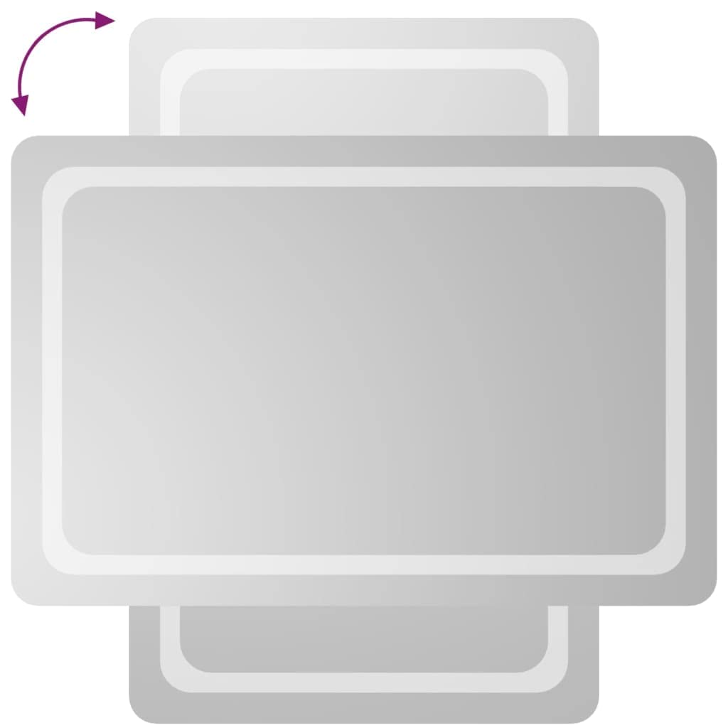 Mangloder LED Badspiegel 60 x 90 cm Glas IP65 USB Touch, rahmenlos Spiegel für Bad, Vergrößerung Beleuchtung für Rasur Schminken, Wandmontage mit Haken