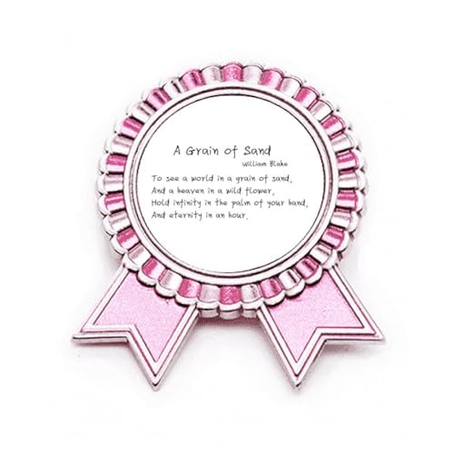 Broche poésie un grain de sable : médaille rose inspirante en métal pour exprimer votre sensibilité