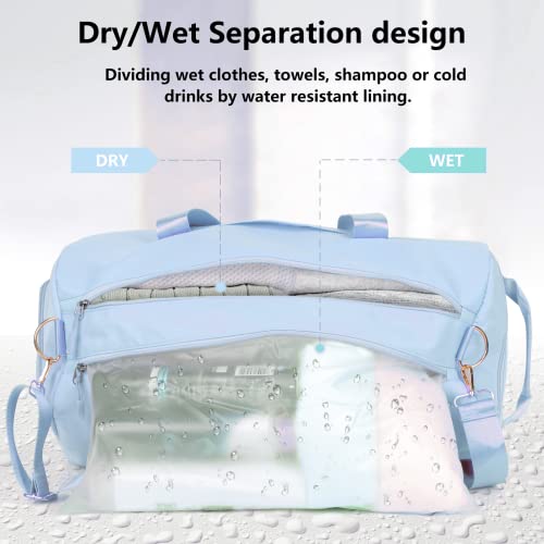 MABROUC Duffle Bag For Women, Sports Duffel Bag for Gym with Wet Pocket & Shoe Compartment, Overnight Weekender Travel Bag 5