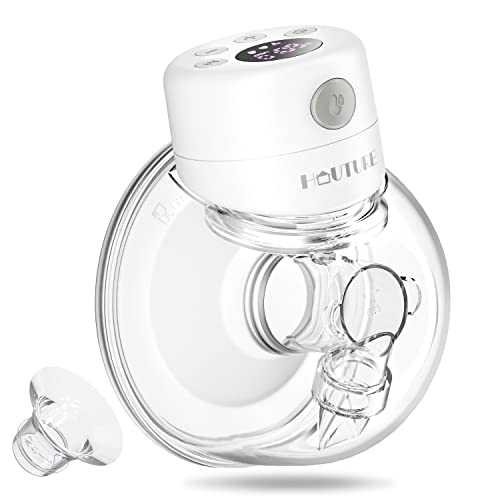 Extractor de leche portátil, extractor de leche eléctrico HAUTURE, manos libres y de bajo ruido portátil con 3 modos, 9 niveles, función de memoria, brida de 27 mm/insertos de 24 mm