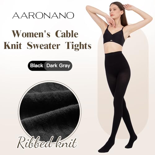 Women's Cable Knit Tights Soft Sweater Opaque Fall Winter Warm Tights for Women Ribbed Knit Striped Thick Stockings2