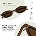 phikttu Sunglasses Womens Retro Oval Sunglasses for Women - Cat Eye 90s Glasses Y2K UV400 Lightweight Narrow Shades