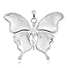 AeraVida UniqueCasual Big Butterfly Reconstructed Red Coral & Abalone Shell .925 Sterling Silver Pendant