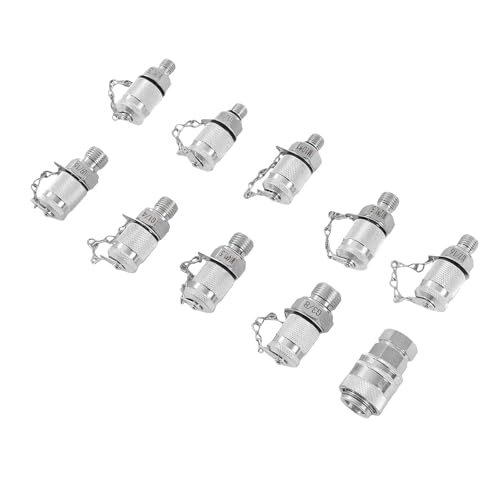 Image of 10 Pcs Test Connector Hydraulic Pressure Gauge Tee Coupling Fittings, Hydraulic Test Coupling Kit for Construction Machinery Excavator