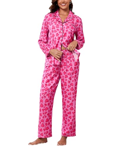 Image of UMBY Silk Satin Pajamas for Women Set 2 Piece Silk Pjs Long Sleeve Top Cozy Sleepwear Silky Pajamas