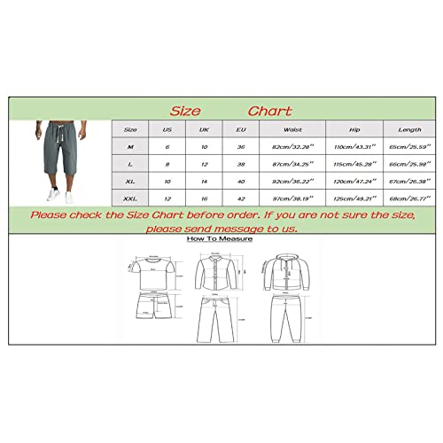 Men Pants Casual Mens Fashion Casual Simple Solid Color Cotton And Linen Lumbar Frenum Pants Calf Length Black #TOP2