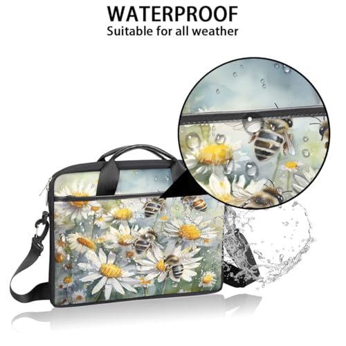 Bolsa para portátil con diseño de flores acuarela y abejas 15 pulg miniatura 3