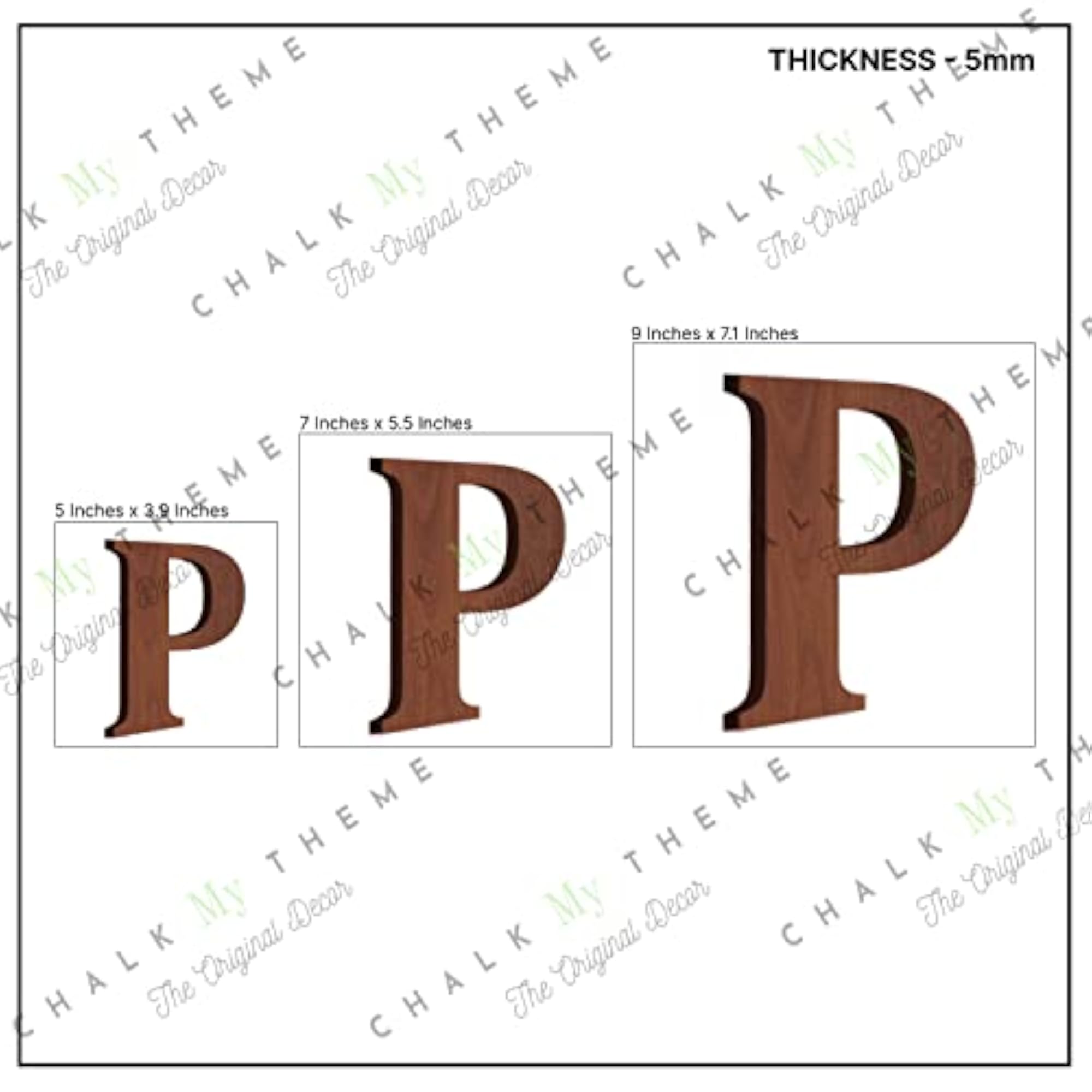 Wooden Alphabet Letter P for Wall Decoration