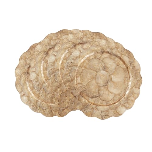 Set de 4 platos decorativos scalloped 13 pulgadas miniatura 3