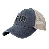 FIU Panthers Logo Adjustable Classic Washed Denim Mesh Cap for Adults, Unisex Baseball Cap